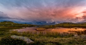 Sunset over the lake guichard